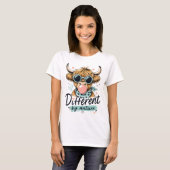 T-shirt Vache des Highlands Différente par Nature Graphiqu (Devant entier)