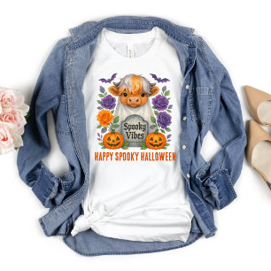 T-shirt Vache des Highlands Fantôme Citrouilles de Hallowe