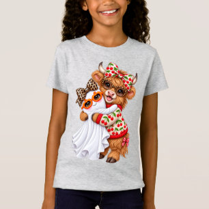 T-Shirt Vache des Highlands mignonne fantôme Halloween aut