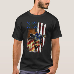 T-shirt Vache Drapeau Américain Génisse États-Unis 4 Juill