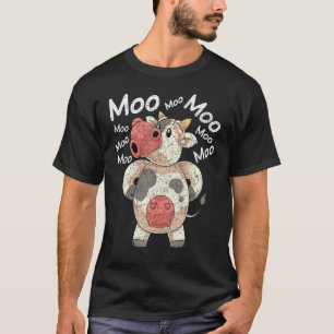 T-shirt Vache drôle amateur d'animaux de ferme mignon