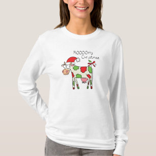 T-shirt Vache Drôle Caricature Noël
