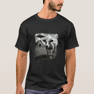 T-shirt Vache drôle d'alien UFO prenant une photo de selfi