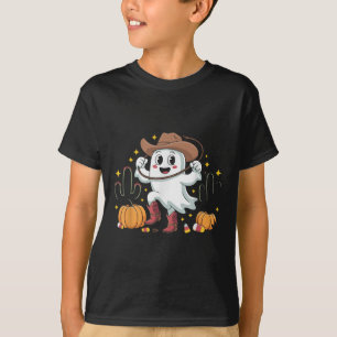 T-shirt Vache drôle d'Halloween Fantôme Western automne Po