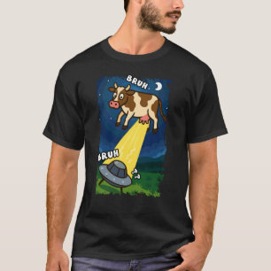 T-shirt Vache drôle d'UFO Alien Amateur d'animaux Bruh Gar