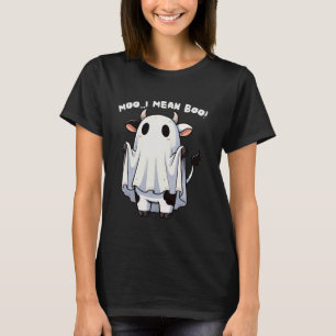 T-shirt Vache Drôle Fantôme Moo Je Veux Dire Bou Halloween