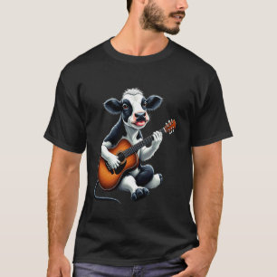 T-shirt Vache drôle jouant de la guitare pour les amateurs