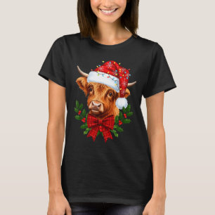 T-shirt Vache écossaise des Highlands Noël Vache drôle Ama