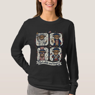 T-shirt Vache écossaise patriotique rouge blanc et boujee