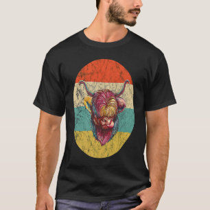 T-shirt Vache Écossaise Vintage Rétro Vache des Highlands