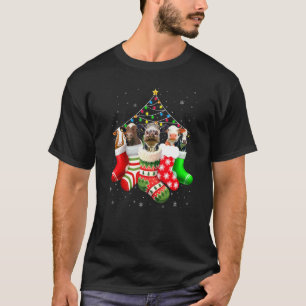 T-shirt Vache en chaussettes pyjama de Noël lumières neige