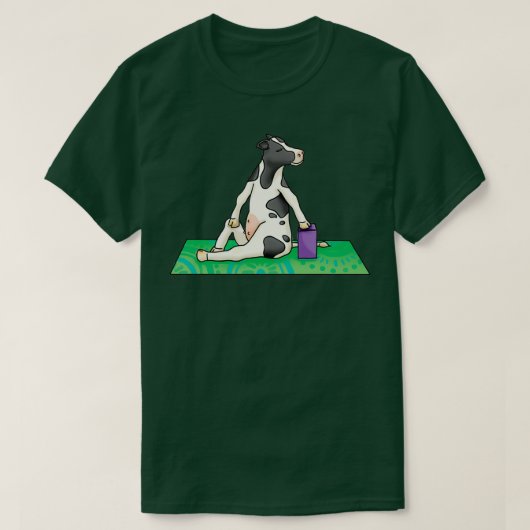 T-shirt Vache en Pose de Yoga Twist (Design devant)