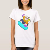 T-shirt Vache en snowboard avec snowboard (Devant)