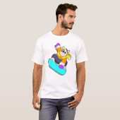 T-shirt Vache en snowboard avec snowboard (Devant entier)