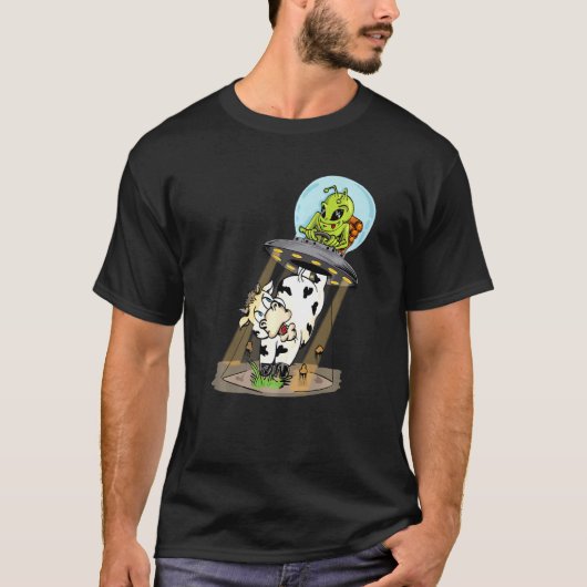 T-shirt Vache enlèvement extraterrestre (Devant)