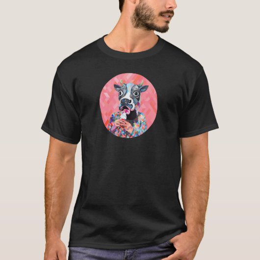 T-shirt Vache et crème glacée en réalité augmentée (Devant)