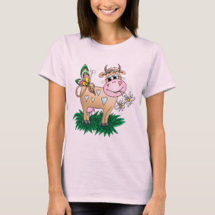 T-shirt Vache et papillon mignons