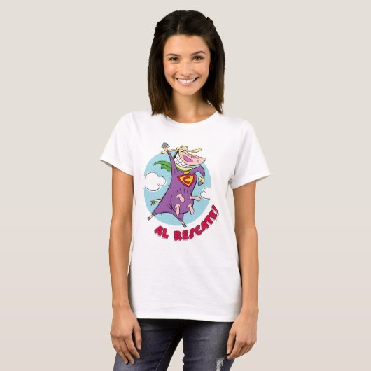 T-shirt Vache et poulet Super Vache Al Rescate! (Devant entier)