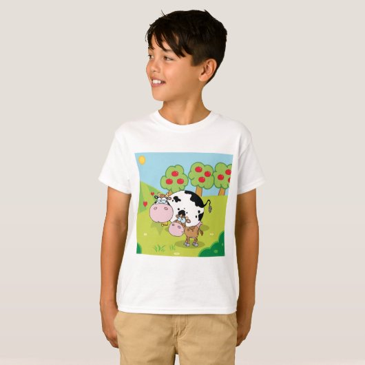 T-shirt Vache Et Veau (Devant entier)