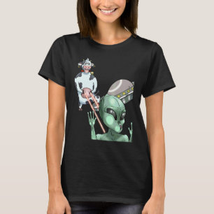 T-shirt Vache extraterrestre Ufo vaisseau spatial Galaxie 