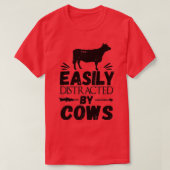 T-shirt Vache, Facilement Distrait Par Vaches Cool (Design devant)
