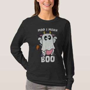 T-shirt Vache fantôme Moo je veux dire Boo Halloween Vache