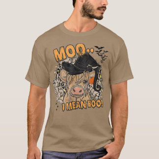 T-shirt Vache fantôme sorcière Moo I signifie Boo Citrouil