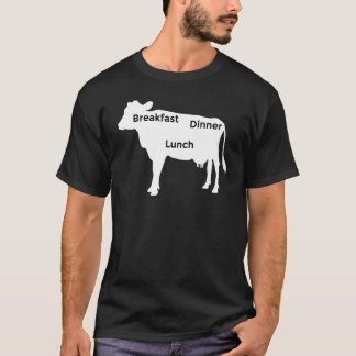 T-shirt Vache Farm Boeuf Petit Déjeuner Dîner Dîner
