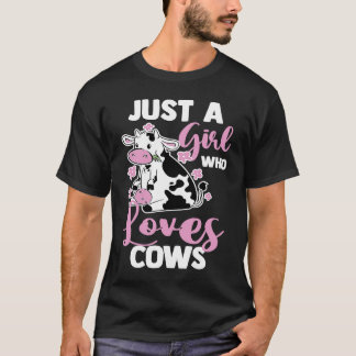 T-shirt Vache Ferme Animal Agriculteur Juste Une Fille Qu