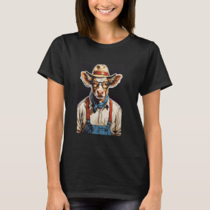 T-shirt Vache fermière - Animal humoristique avec chapeau