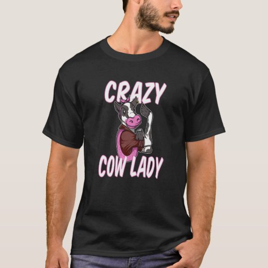 T-shirt Vache-fille folle (Devant)