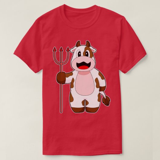 T-shirt Vache Halloween Devil Trident (Design devant)