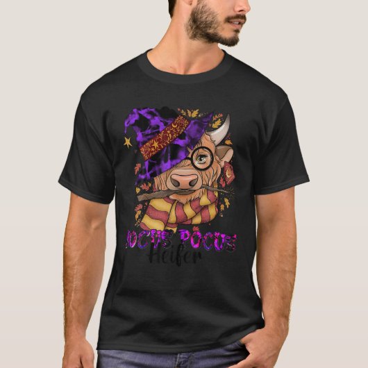 T-shirt Vache Heifer Hocus Pocus Funny Halloween Vache sor (Devant)