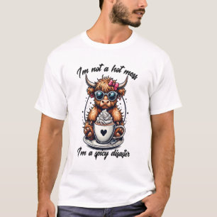 T-shirt Vache Highland Café Png, Vache Café Png