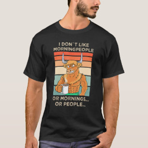 T-shirt Vache Highland Cattle buveurs de café du matin