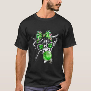 T-shirt Vache Highland Coquette Fête de la Saint-Patrick C
