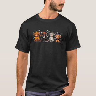 T-shirt Vache highland écossaise d'Halloween effrayante Br