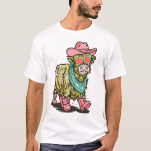 T-shirt Vache Highland Mignonne Png, Occidental