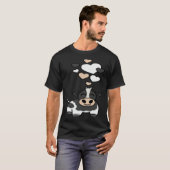 T-shirt Vache Holstein mignonne avec des coeurs (Devant entier)