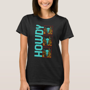 T-shirt Vache Howdy Boho Crânes de vache Vache Ventilateur