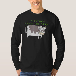 T-shirt Vache Identifiant Plutôt Être Sur L'Animal De Ferm