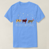 T-shirt Vache Joyeux Noël mignon Léopard Plaid XMas Pyjama (Design devant)