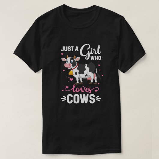 T-shirt Vache Juste Une Fille Qui Aime Les Vaches Agricult (Design devant)