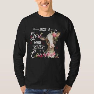 T-shirt Vache Juste Une Fille Qui Aime Les Vaches Drôle