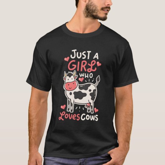 T-shirt Vache Juste Une Fille Qui Aime Les Vaches Fermier (Devant)