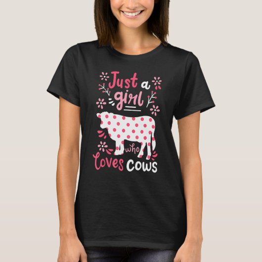 T-shirt Vache Juste Une Fille Vaches (Devant)