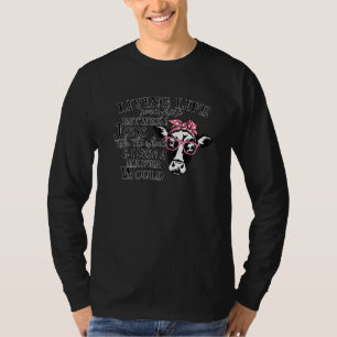 T-shirt Vache laitière avec lunettes de soleil chignon dés