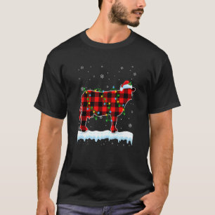 T-shirt Vache laitière chapeau de Noël de Santa mignon ani
