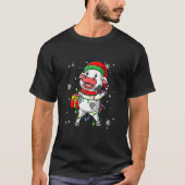 T-shirt Vache laitière lumières de Noël Led Santa Hat Chri (Devant)