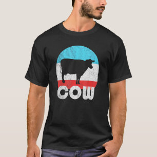 T-shirt Vache laitière silhouette rétro vintage